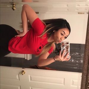 Red “Over It 🥀” shirt